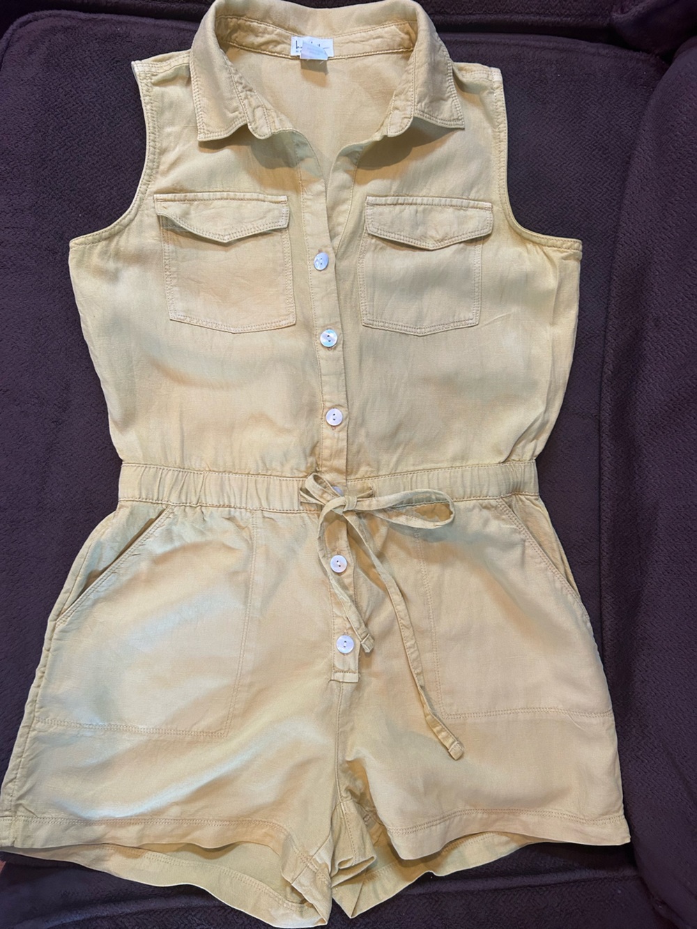 Nicole Miller Linen Blend Romper Size 6